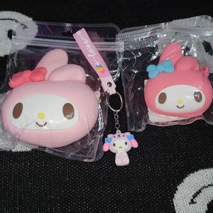 My Melody crossbody purse with matching coin purse and Keychain